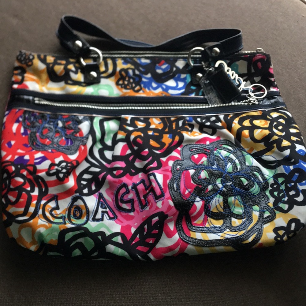 Large colorful coach bag